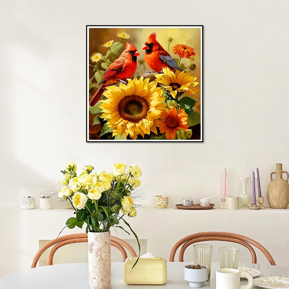 Acudotr Diamond Painting Kits for Adults, 5D DIY Cardinal Diamond Art Kits for Beginners, Full Drill Diamond Painting Kits for Home Wall Decor, Bird, 12x12 Inch Acudotr