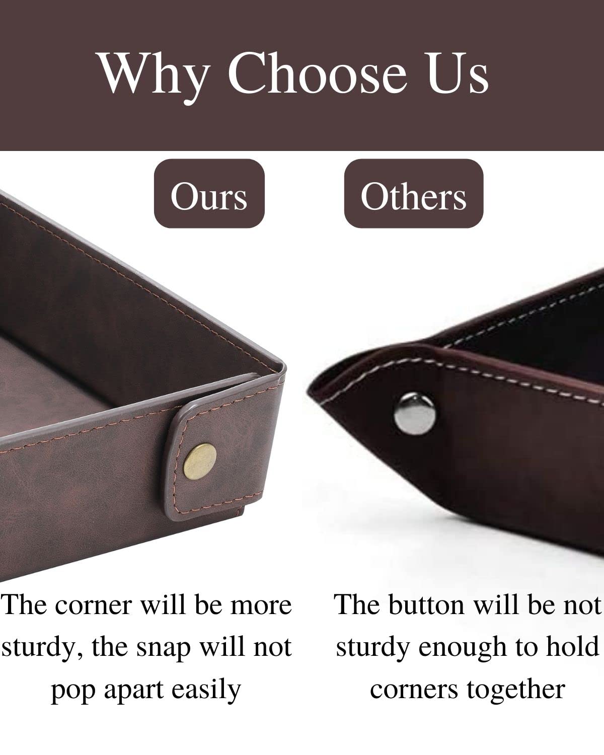 CASIRENA Faux Leather Valet Tray Organizer for Men - Catch-All Tray for Entryway Table Key, Wallet, Watch, Coin Change, Phone, Dresser EDC Dump Jewelry, Bedside Nightstand Desk-top Catchall Tray CASIRENA