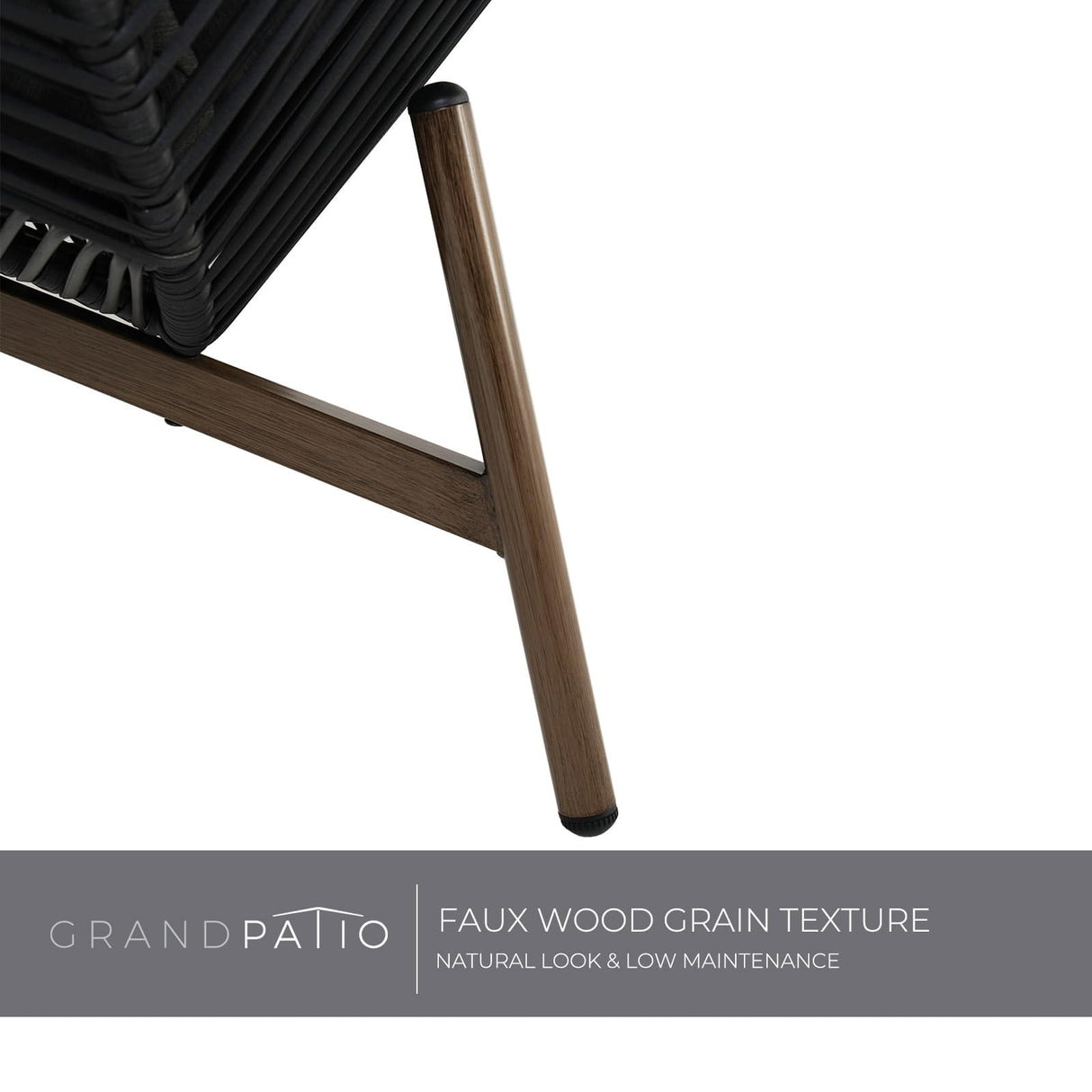 Grand patio Outdoor Modern 2-Seat Wicker Egg Chair with Cushion, Stationary Patio Loveseat Accent Chair, Grey Grand patio