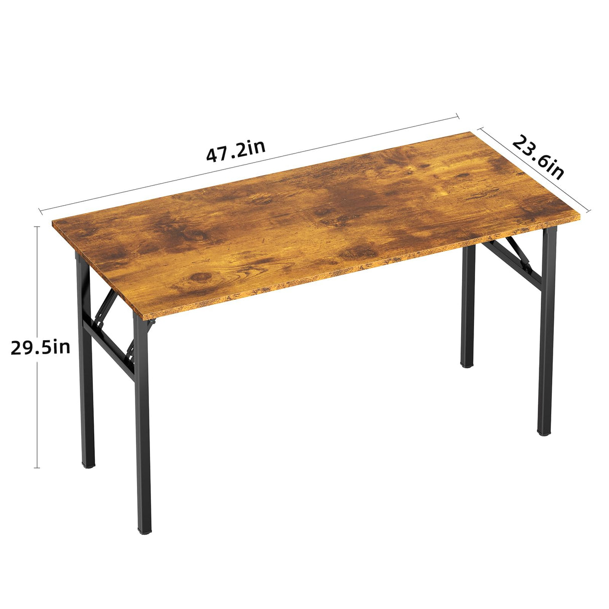 DlandHome Folding Table Computer Desk Workstation Table Conference Table Home Office Desk, Fully Assembled (47 Inches, Retro) DlandHome