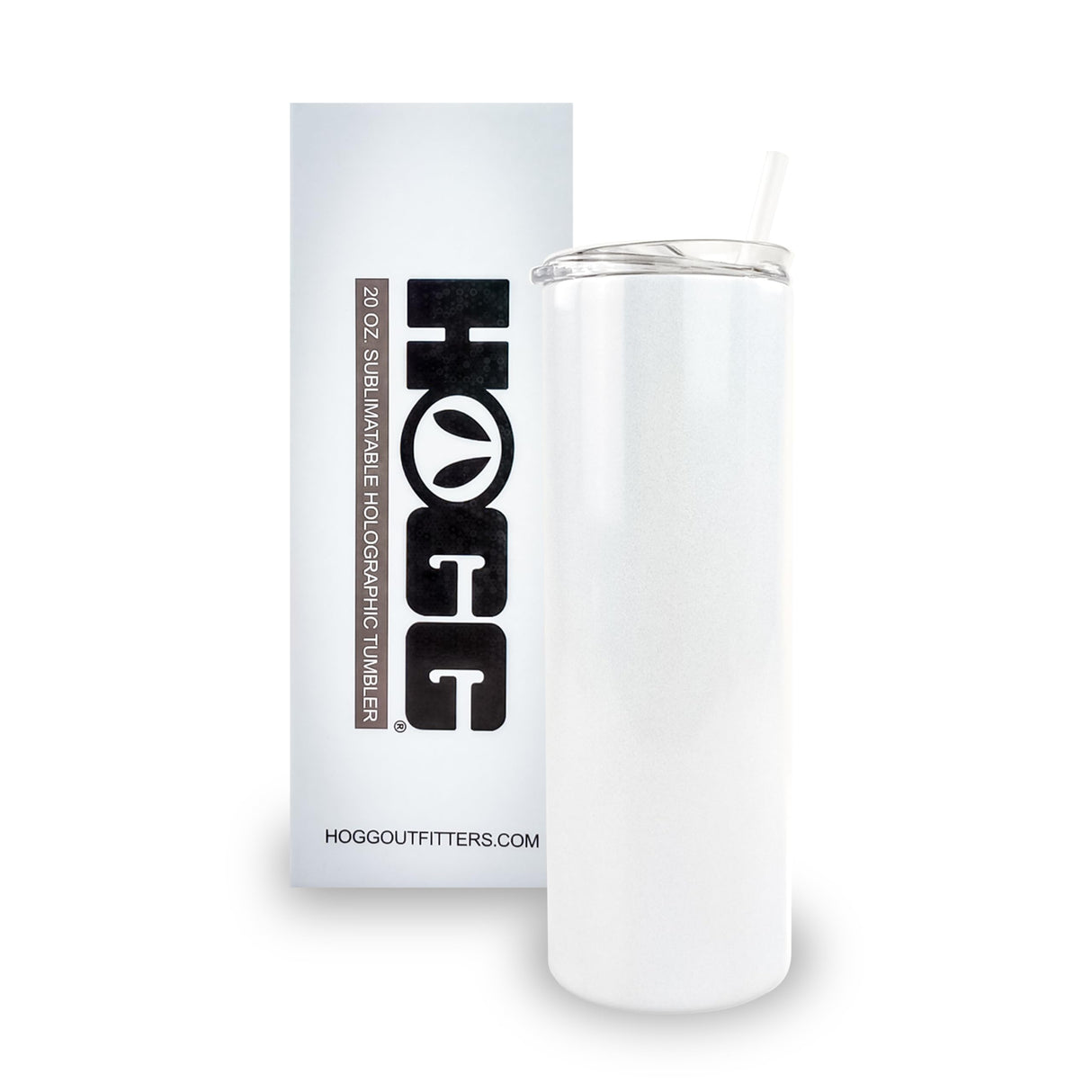 Hogg 20oz Holographic Sublimation Tumbler (24 Units), Sublimation Cups with Lids and Straws, 20 oz Tumbler Sublimation Blanks, Insulated Stainless Steel Tumblers 20 oz, Sublimation Tumblers Bulk Hogg