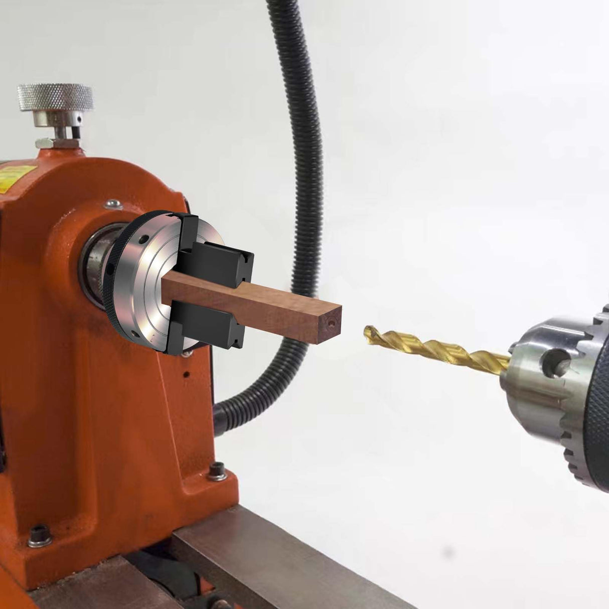 3-1/4 inch 2-Jaws Pen Drilling Wood Lathe Chuck with 1" X 8TPI Headstock Thread, Dedicated Reversible Self-Centering Pen Drilling Lathe Chuck for Woodturning Pen Turning Lathe NNBWKIXI