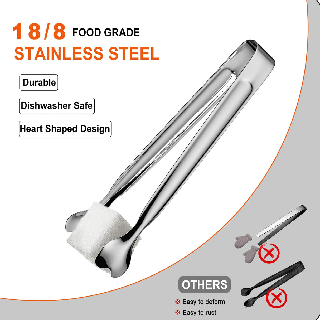 Mini Serving Tongs, Anytrp 18-Packs Stainless Steel, 4.3inch, Kitchen / Appetizers Tongs for Coffee Bar, Tea / Desserts Party, Sugar and Ice Bucket ANYTRP