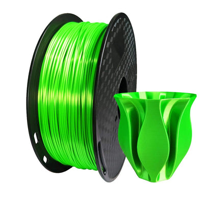 Silk Lime Green PLA Filament 1.75 mm 3D Printer Filament Consumables 1kg Spool Bright Neon Green 3D Printing Material FDM Printer Silky Metal Like Shiny Metallic Green PLA Filament CC3D Green Color