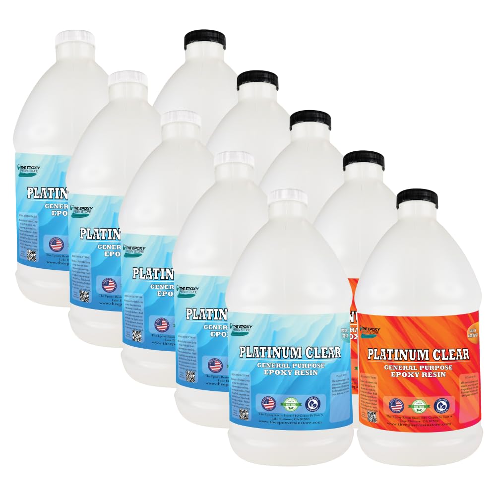 The Epoxy Resin Store - Clear Epoxy Resin, Easy Mixing (1-1), Tabletops, Coasters, Jewelry, Concrete, Art, Crafts, 2 Part Epoxy - 1 Gallon Kit Clearcast 7000