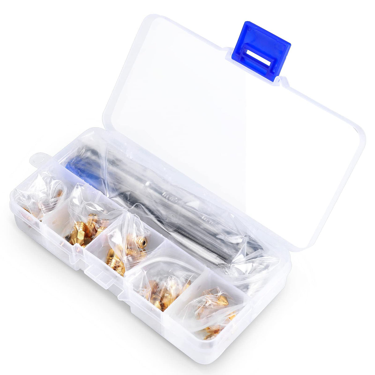 Comgrow 25PCS MK8 Ender 3 V2 Nozzles 0.4MM, 3D Printer Brass Hotend Nozzles with DIY Tools Storage Box for Creality Ender 3/Ender 3 Pro/Ender 3 Max/5 Pro/Ender 3 S1/Ender 3 Neo/CR 10 Series 3D Printer Comgrow