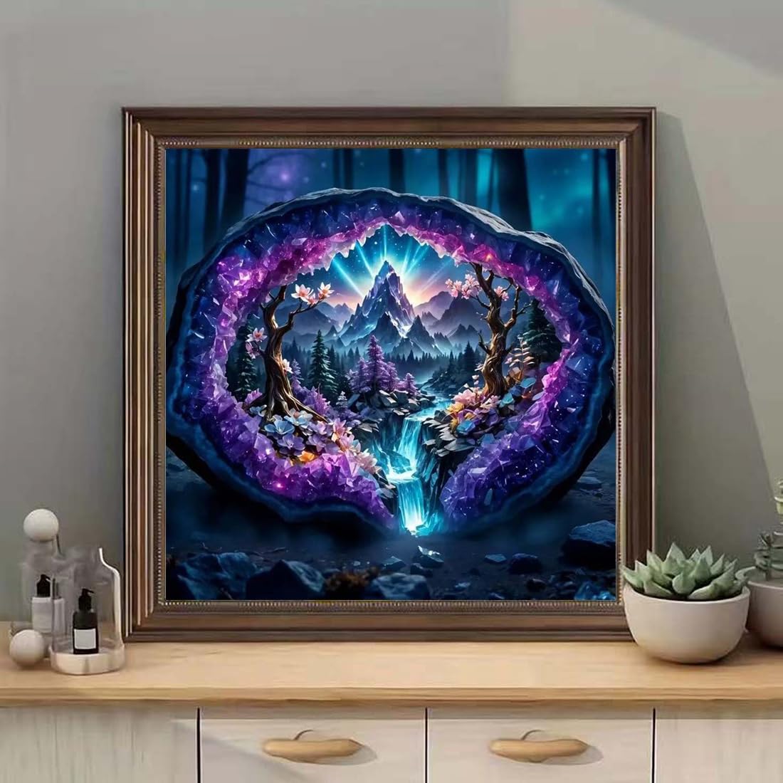 SHICERNHJ 5D Diamond Painting Kits for Adults,Crystal Forest Landscape Diamond Art Kits for Beginner,DIY Full Round Drill Diamond Dot with Gem Art Kits for Adults Home Wall Decor 14x14 Inch SHICERNHJ