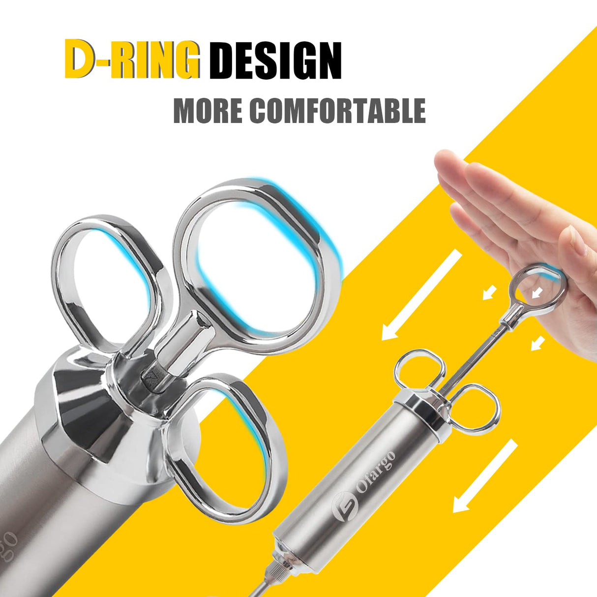 Ofargo Meat Injector, Meat Injectors for Smoking with 3 Marinade Injector Needles; Injector Marinades for Meats, Turkey, Brisket; 2-oz Ofargo