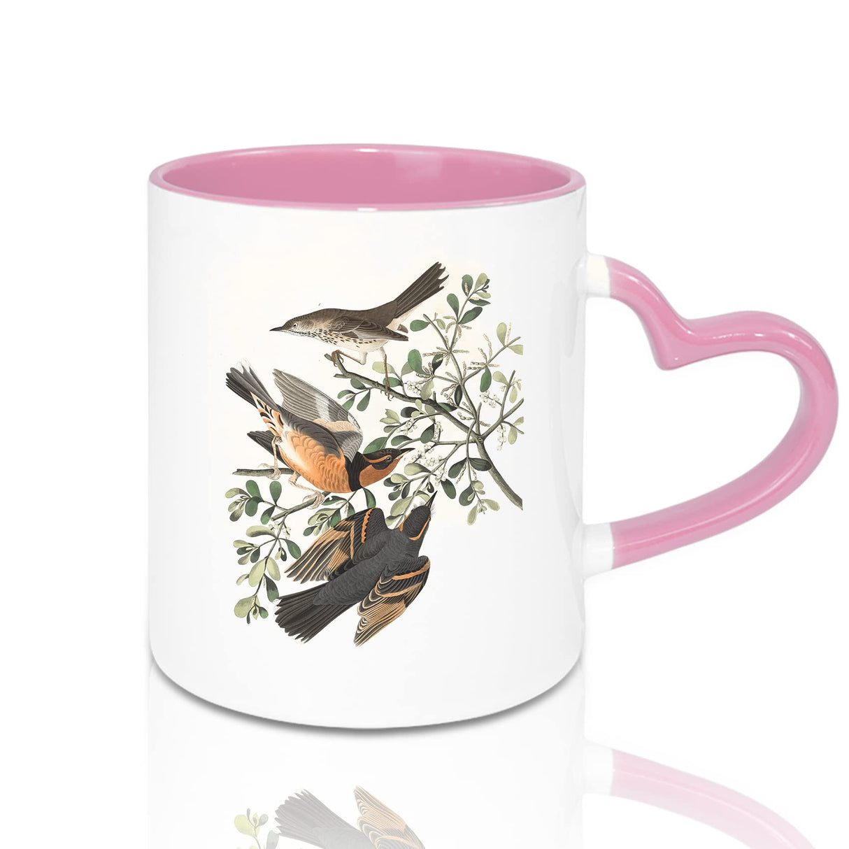 Sumex 11oz Set of 12 Sublimation Blanks Ceramic Coffee Mug with Heart Handle for Tea, Milk, Latte, Hot Cocoa,Pink Inner and Handle Sumex