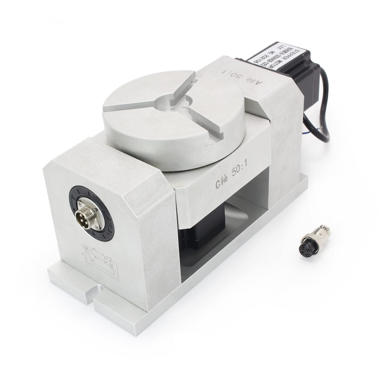 CNCTOPBAOS CNC 5th Axis 4th Rotary Indexer Table,Rotational A C Axis Dividing Head 5.5N.m,Dual Support Harmonic Gearbox Reducing Ratio 50:1+Nema23 Motor for CNC Router Engraver Lathe Milling Machine CNCTOPBAOS