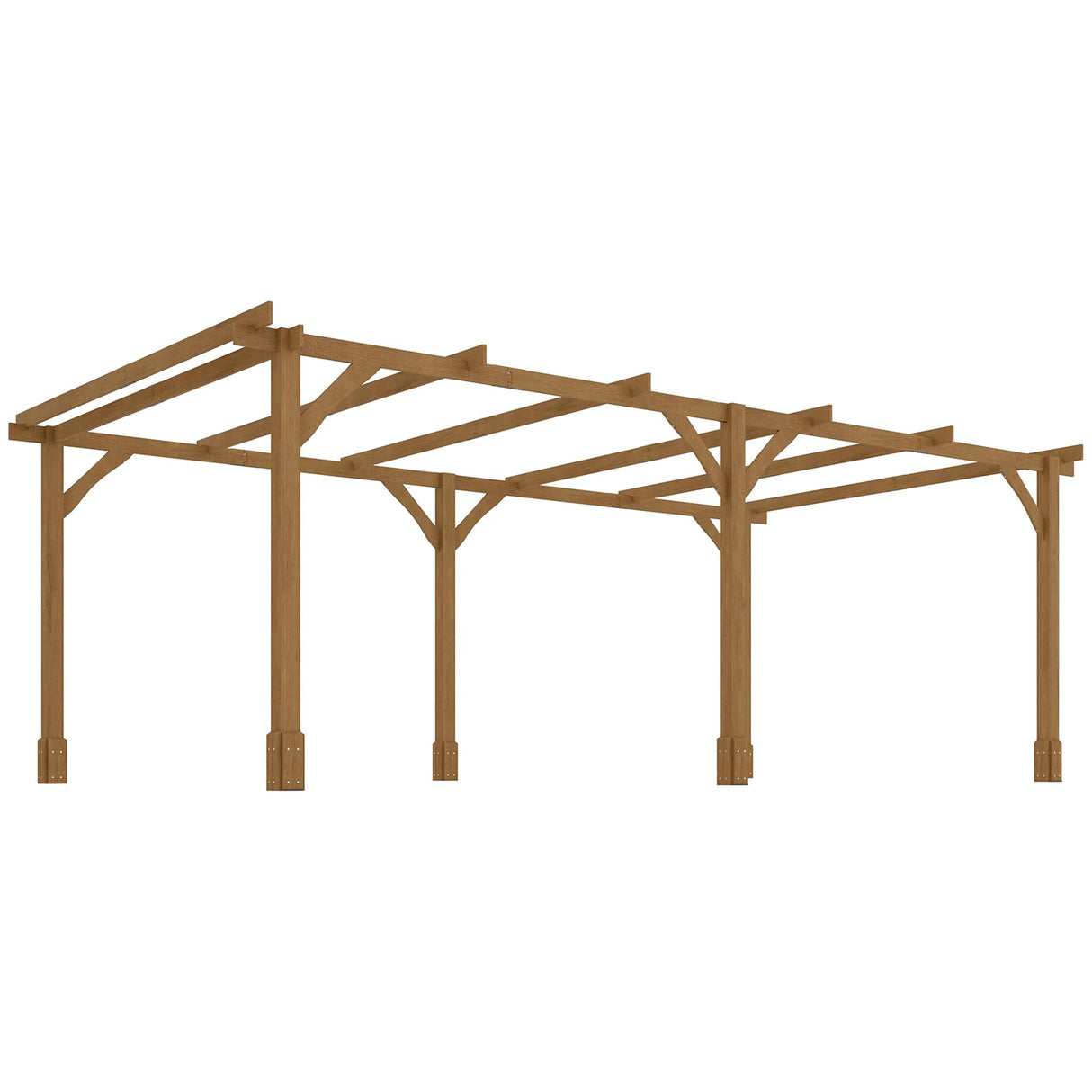 Outsunny 20' x 10' Outdoor Pergola, Wood Gazebo Grape Trellis with Stable Structure and Concrete Anchors for Climbing Plant Support, Garden, Patio, Backyard, Deck, Dark Brown Outsunny