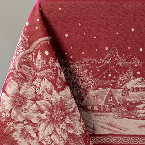 Benson Mills Engineered Jacquard Heavyweight Fabric Table Cloth, Holiday, Winter, and Christmas Tablecloth (Christmas Story, 60" x 140" Rectangular) Benson Mills