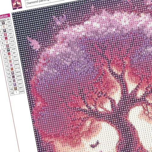 Cherry Blossom Girl Diamond Art for Adults, 50x70cm Large Diamond Painting 5D DIY Full Drill Square Paint By Numbers Gem Art Supplies Pictures for Home Fall Decor Wall Art Gifts 20x28in W-5170 Wenpeef
