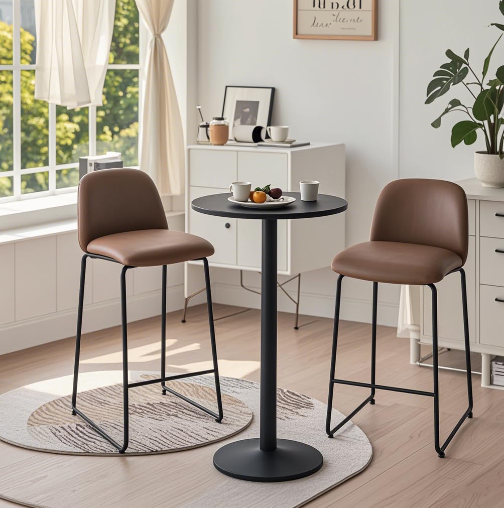 ERGOMASTER Two-in-one Adjustable Height Bar Tables – 24 inch Round Cocktail Table with Sturdy Metal Base, 120 lbs Capacity, 40"/22" Two Convertible Height for Living Room,Restaurant Bistro ERGOMASTER
