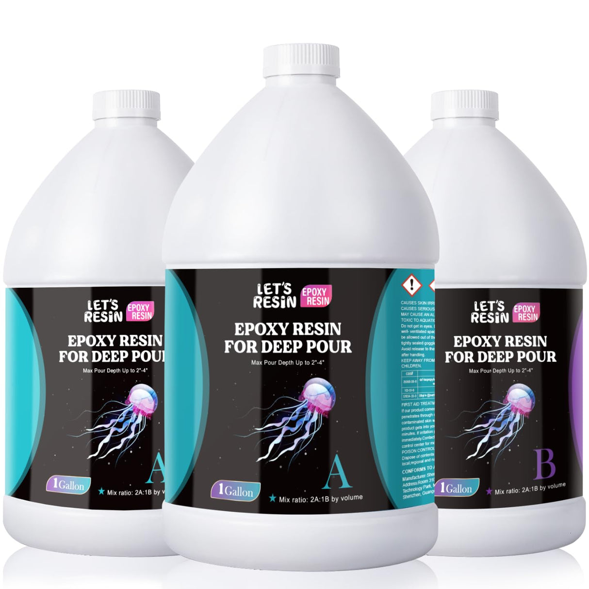 Bundle Set of 3 Gallon Deep Pour Epoxy Resin and 2 Gallon Epoxy Resin LET'S RESIN EPOXY RESIN