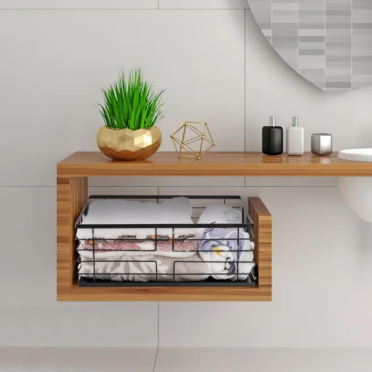 TOPZEA Black Metal Food Storage Basket for Pantry Organization, Large Steel Wire Farmhouse Basket Organizer Bin with Handles for Organizing Bathroom, Kitchen, Shelf, Cabinet, 16"x 12.5"x 6" TOPZEA