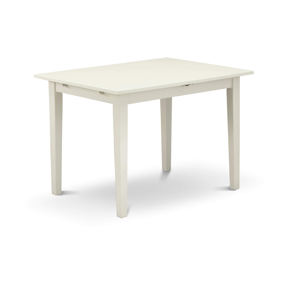 East West Furniture Norfolk 5 Piece Modern Set Includes a Rectangle Wooden Table with Butterfly Leaf and 4 Dining Room Chairs, 32x54 Inch, Linen White East West Furniture