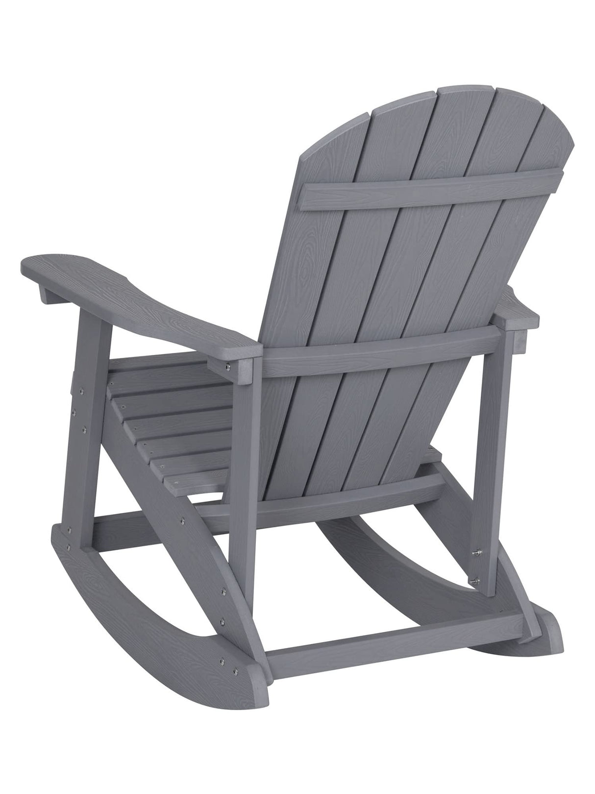 Flash Furniture Savannah All Weather Adirondack Rocking Chairs, Polyresin Wood Adirondack Chair with 350-lb. Static Weight Capacity, Set of 2, Gray Flash Furniture