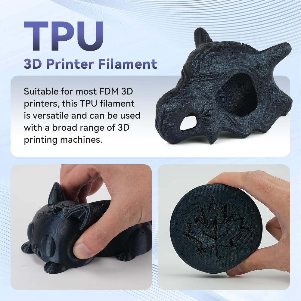 VOXELAB TPU Filament 1.75mm, Flexible & Durable 3D Printer Filament, Soft Elastic PLA TPU 95A, High Strength & Wear Resistant, 1KG Spool (2.2lbs), Burnt Titanium – from Flashforge Family Brand Voxelab