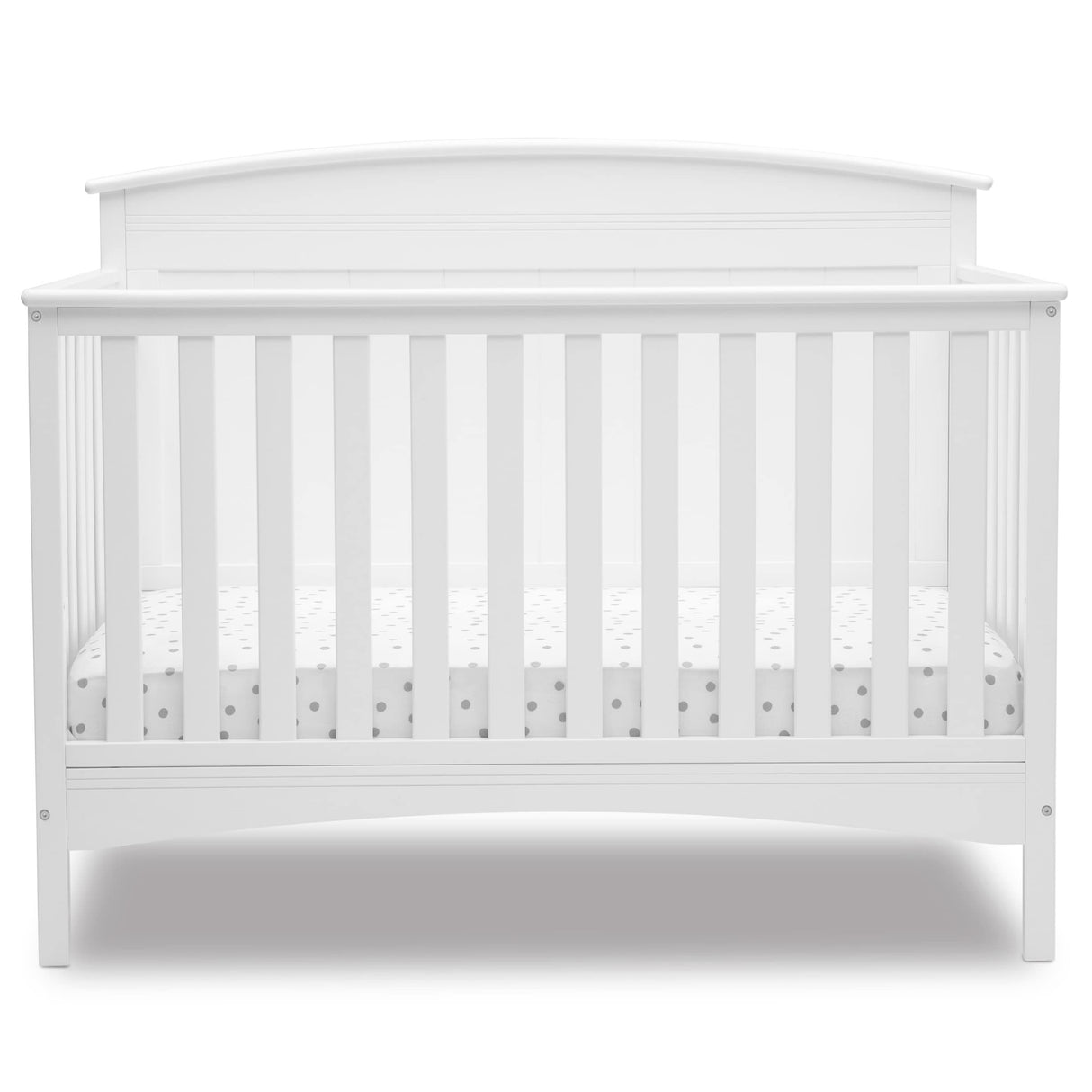 Delta Children Archer Solid Panel 4-in-1 Convertible Baby Crib - Greenguard Gold Certified, Bianca White Delta Children