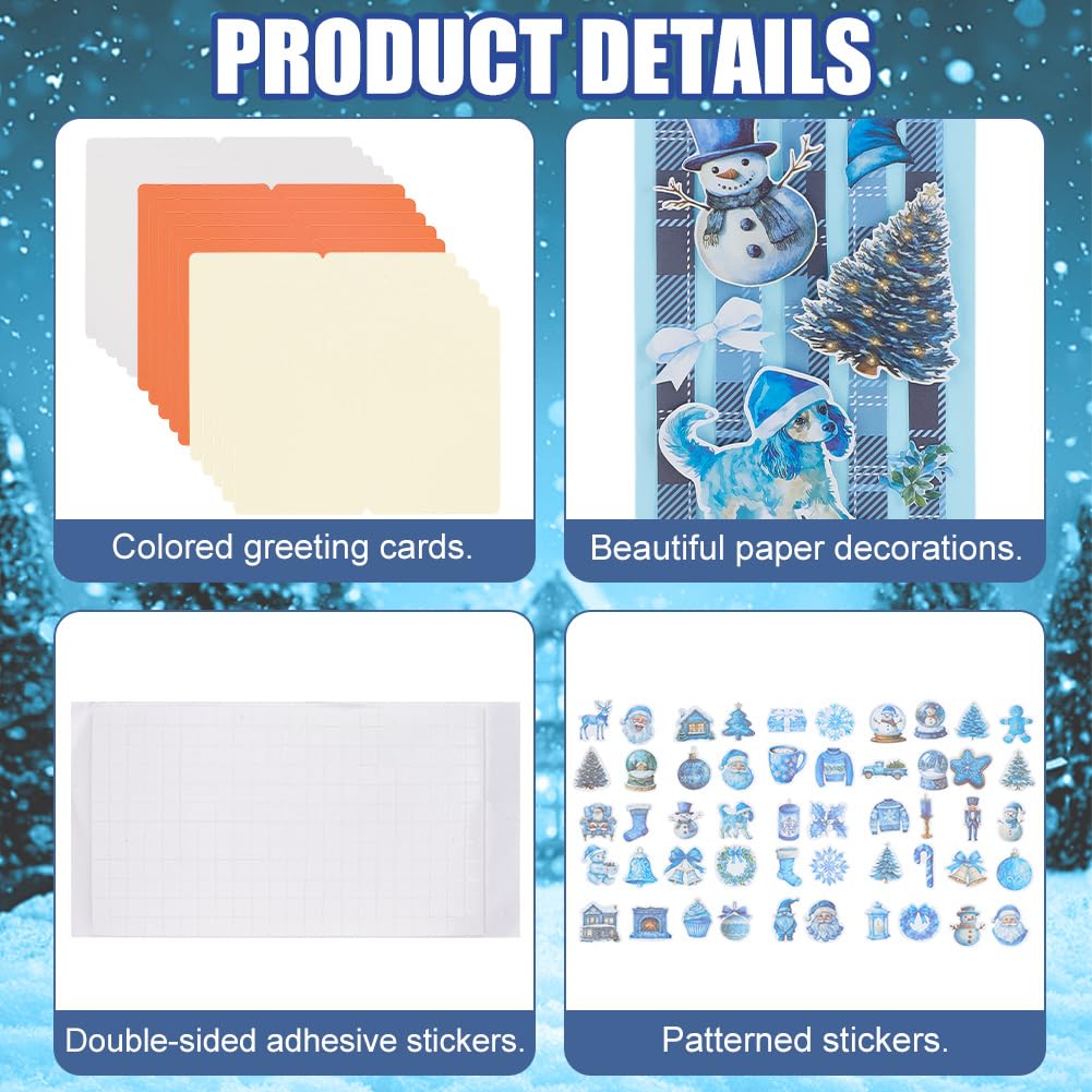 FREEBLOSS 15 Set DIY Card Making Kit for Adults Winters Card Making Kit DIY Handmade Greeting Card Kit Perfect for Christmas Gift Cards for Birthday Wedding Congratulation FREEBLOSS