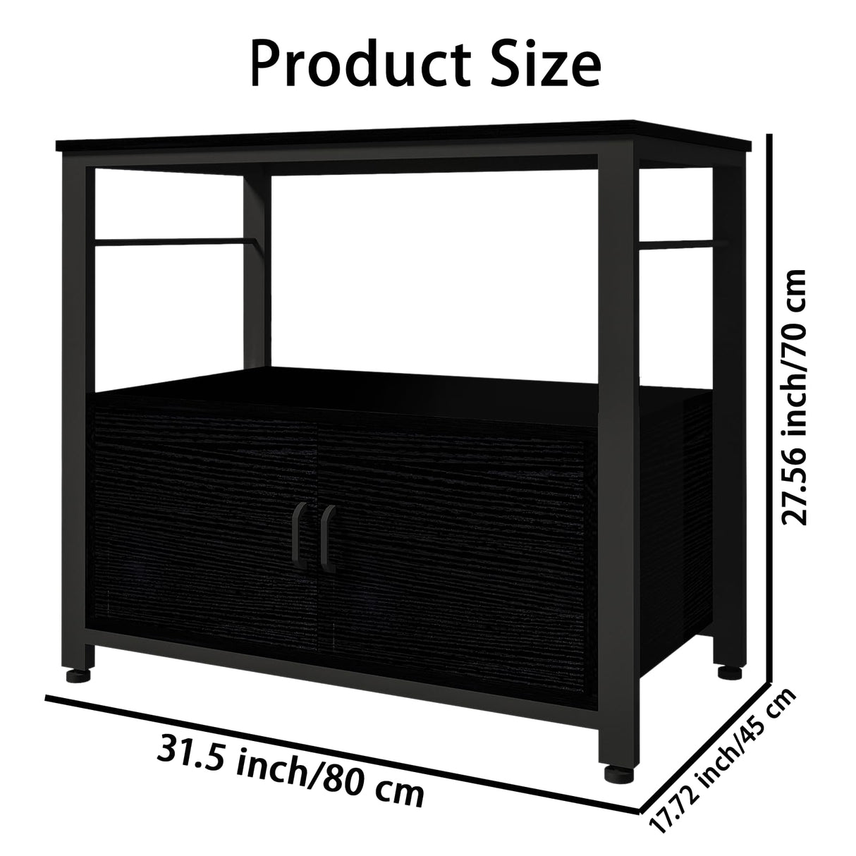 40-50 Gallon Aquarium Stand, Heavy Duty 760lbs Capacity, Metal Fish Tank Stand with Storage, Adjustable Feet, Double Storage Shelves, 31.5"x17.72"x27.56" Black Samesay