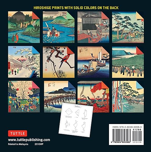 Origami Paper 200 sheets Hiroshige Prints 6 3/4" (17 cm): High-Quality Double Sided Origami Sheets With 12 Different Woodblock Prints (Instructions for 6 Projects Included) Tuttle Publishing