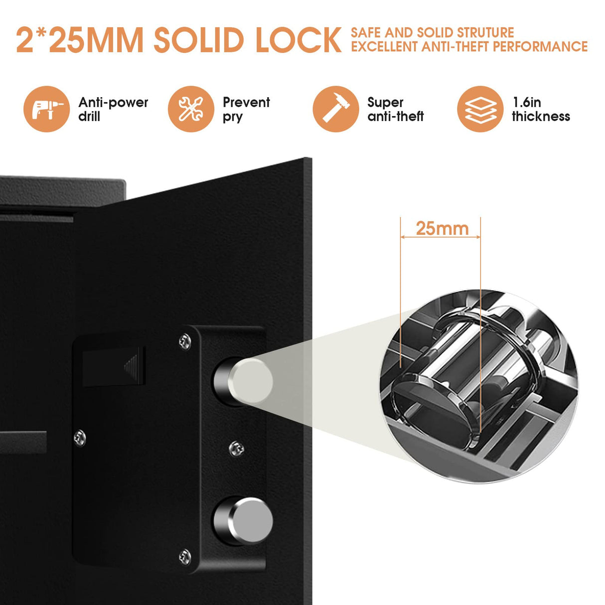 3.0 Cubic Feet Fire proof Safe Boxes for Home Use, Digital Home Security Safe Box with Electronic Keypad & Keys, Personal Safe for Firearm Medicine Money Documents Valuables TOLEBLID