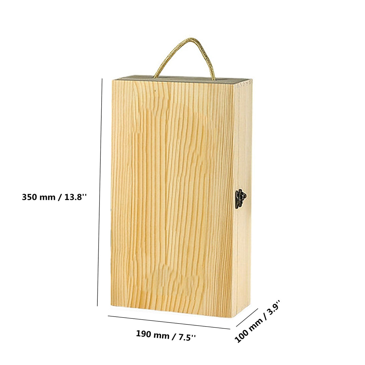 TANG SONG Wooden Double Bottle Box - Single Wine Bottle Storage with Locking Latch for Any Occasion TANG SONG