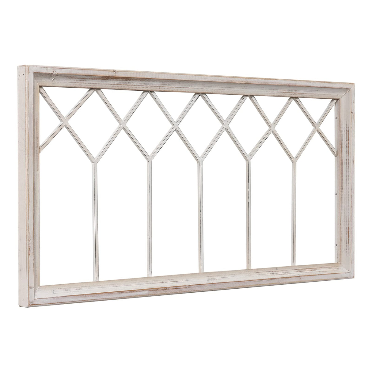 Sintosin Rustic Wood Window Frames for Wall Decor 40 x 20 inches, Hanging Distressed White Farmhouse Window Frame Wall Decor, Decorative Window Frame Decor for House Living Room Bedroom Christmas Sintosin