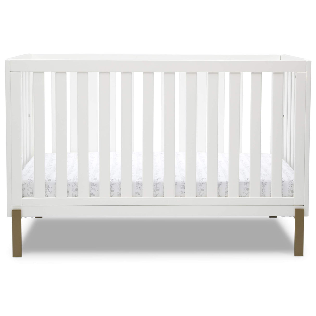 Delta Children Hendrix 4-in-1 Convertible Crib, Bianca White/Bronze Delta Children