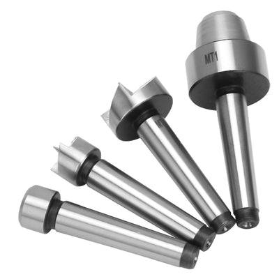4Pcs Turning Tool Turning Center Set Drive Spur Cup Arbor Lathe Turning Lathe Live Center for for Wood & Metalworking Lathe with Box (MT1) spur center for wood lathe wood turning tools Turning Tools