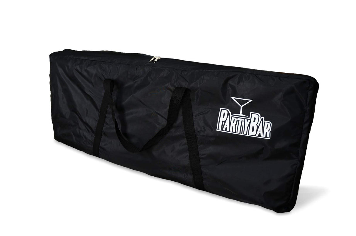 PARTYPONG Black Folding Portable Party Bar with Black Skirt, Storage Shelf, and Carrying Bag - Single Set PARTYPONG