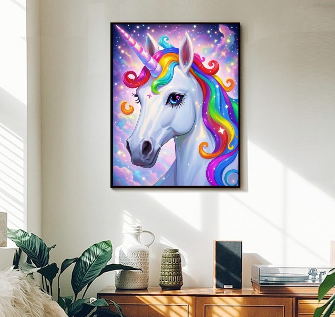 ACANDYL Unicorn DIY Paint by Numbers Kit for Adults Paint by Numbers Beginner Canvas Painting by Number DIY Acrylic Oil Painting on Canvas Arts Craft Decoration 16x20 in ACANDYL