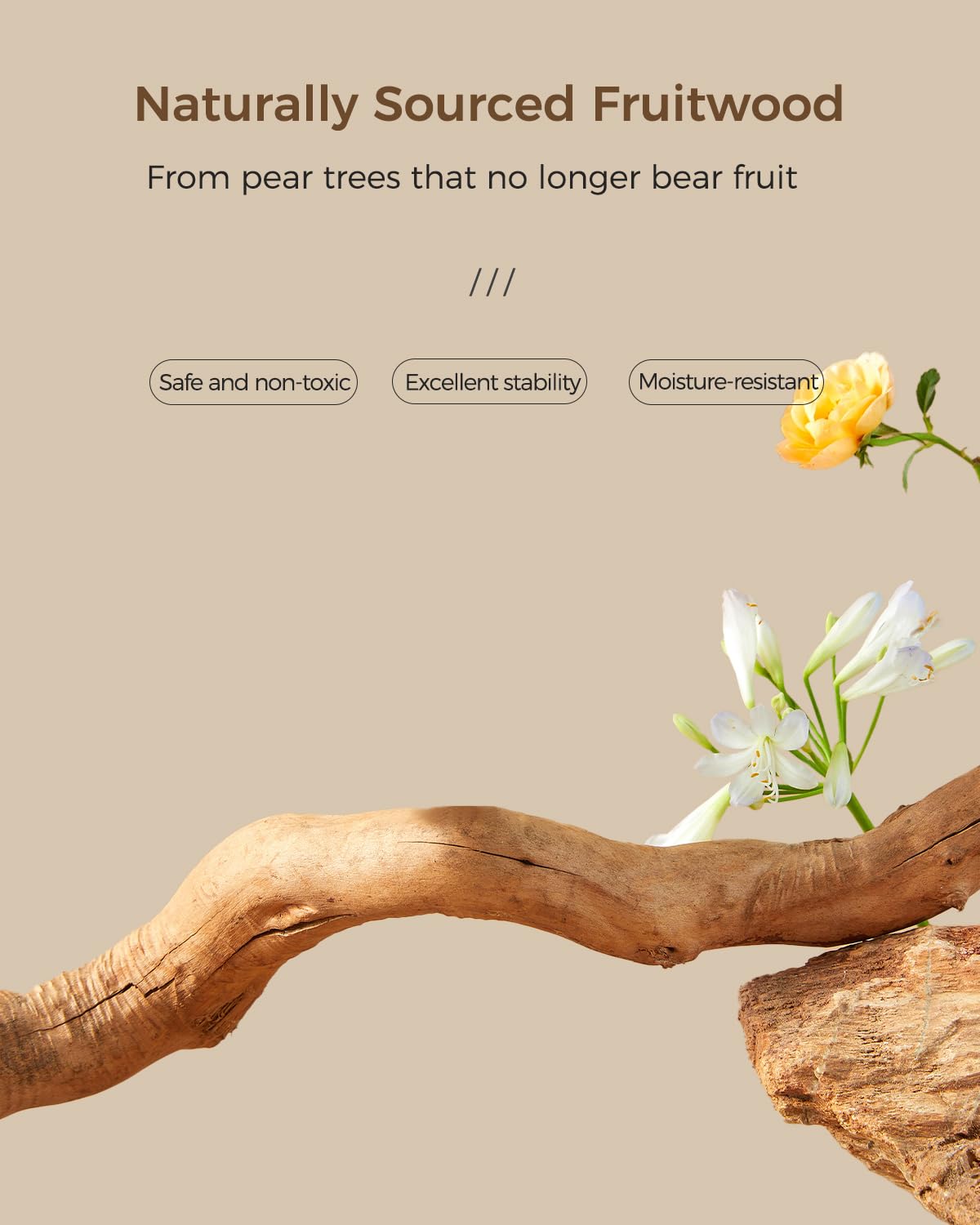 MUTTROS Modern Cat Tree for Large Cats, Wood Cat Tower for Indoor Cats, Real Branch Luxury Cat Furniture with Super Large Cozy Condo and Hammock & Scratching Post, Top Basket, White MUTTROS