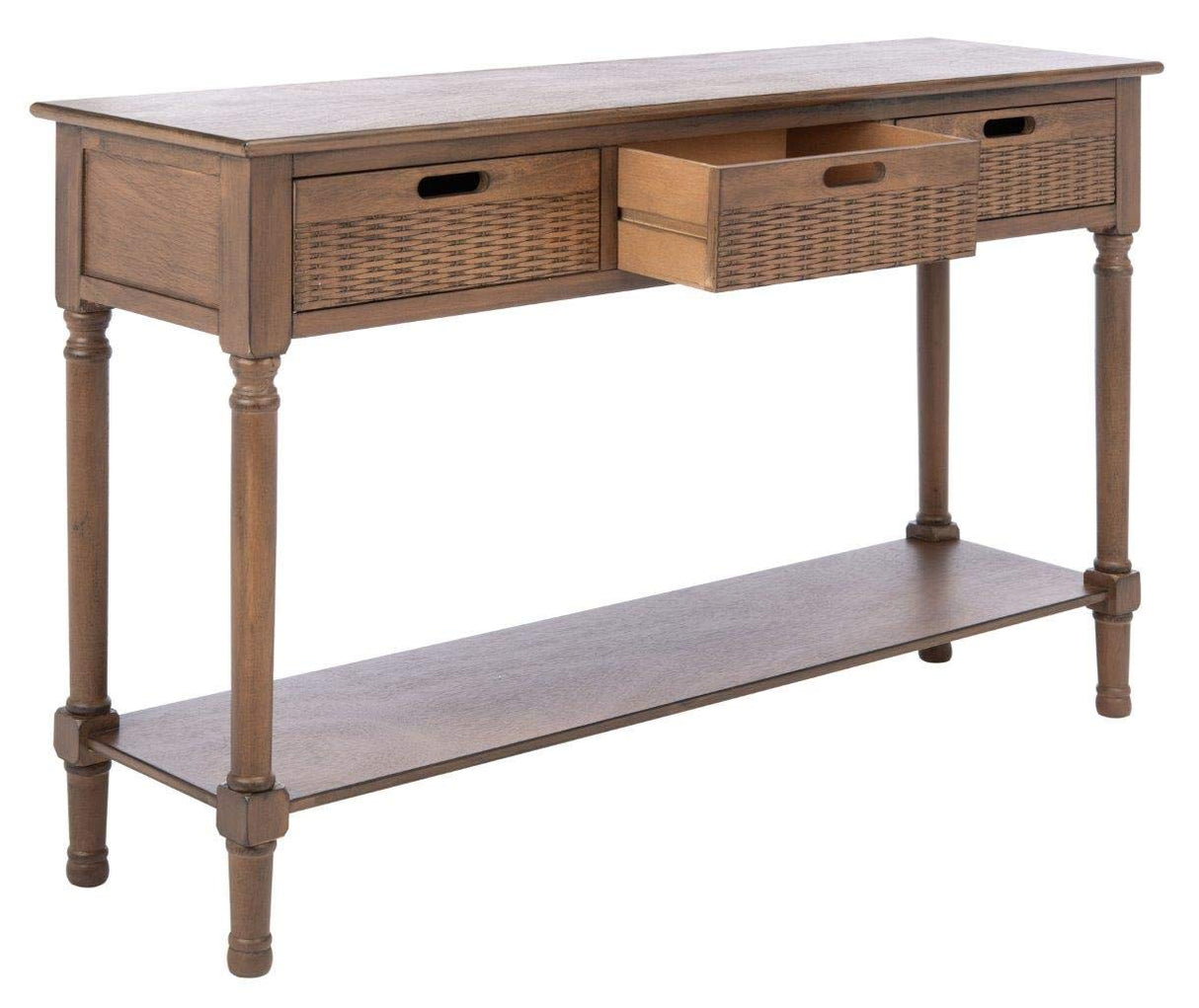 SAFAVIEH Home Collection Landers Brown 3-Drawer Console Table CNS5711C Safavieh