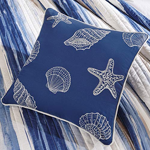 Madison Park Quilt Set Cottage Coastal Design, 6 Piece Set - All Season, Coverlet Bedspread Lightweight Bedding Layer, Shams, Toss Pillows, King/Cal King(104"x94"), Blue/White Madison Park