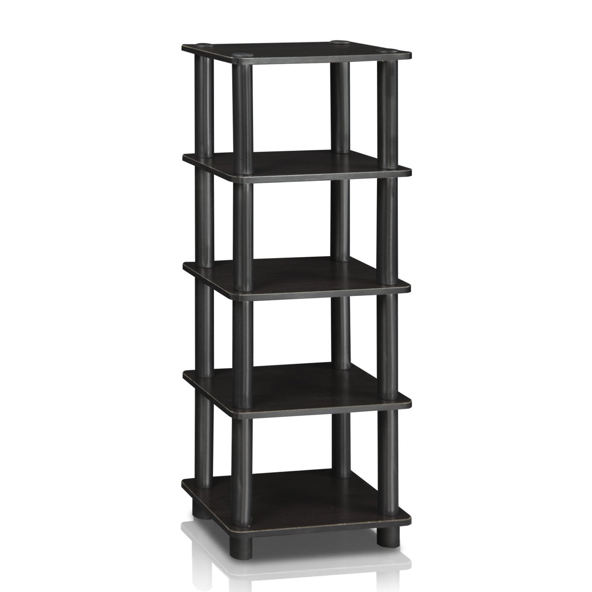 Furinno LACi 4-Bins System Rack, 11.3(W) x 28.8(H) Inch, Espresso/Black Furinno