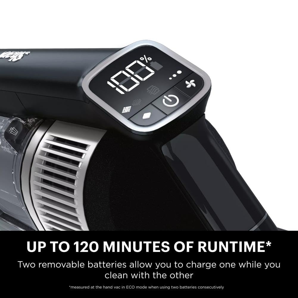 Shark IZ682H Vertex Pro Lightweight Cordless Stick Vacuum with DuoClean PowerFins, Black/Silver Shark