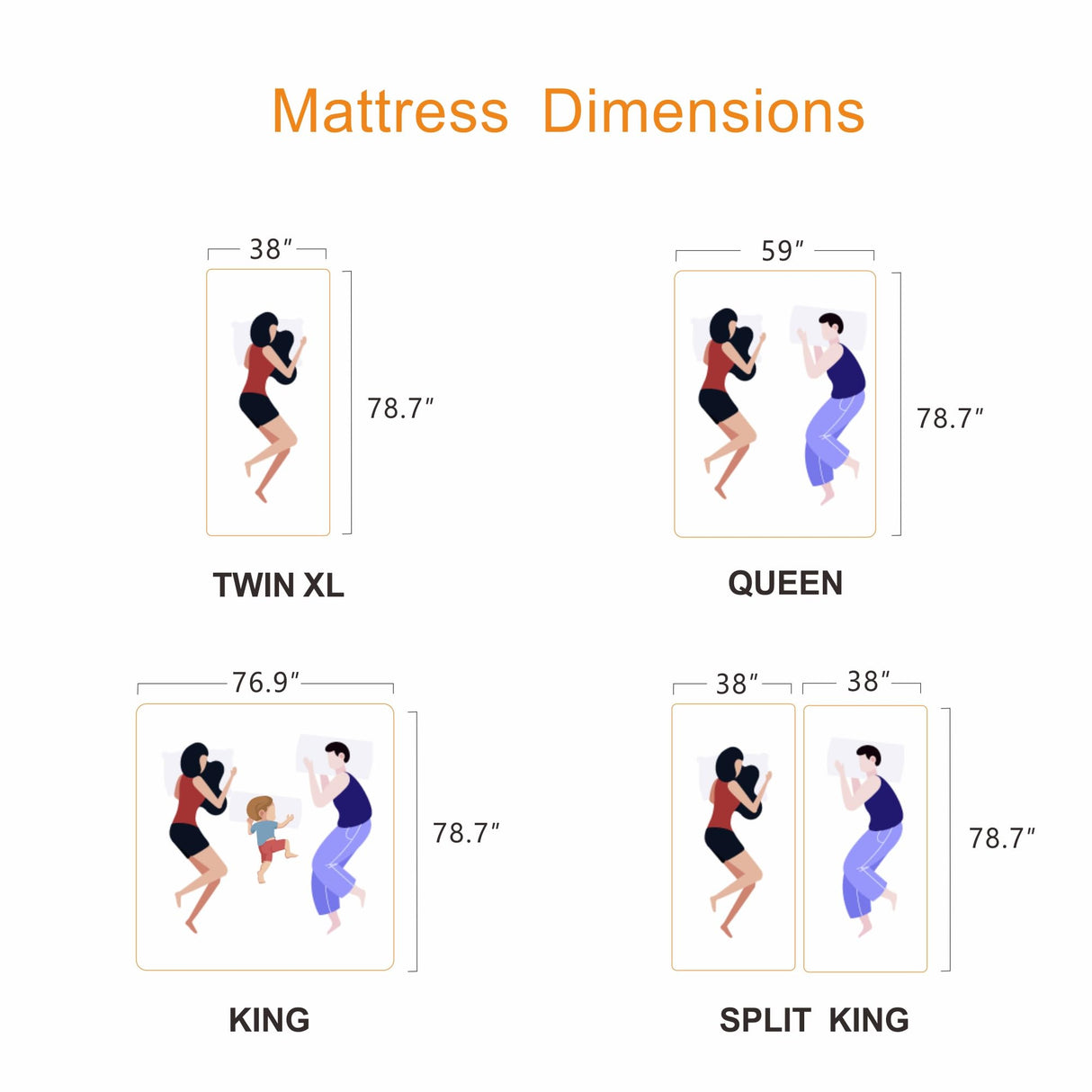 ESHINE 3100 Series Adjustable Bed Frame with 14 inch Ultra-Plush Black Mattress - Split King ESHINE