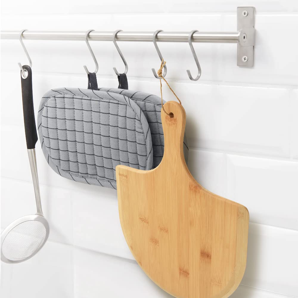 homEdge Pizza Stone Set, Heavy Duty Round Cordierite Baking Stone for Bread, Pizza, Thermal Shock Resistant Cooking Stone with Bamboo Pizza Peel Paddle for Oven and Grill-12 Inches (Diameter) homEdge