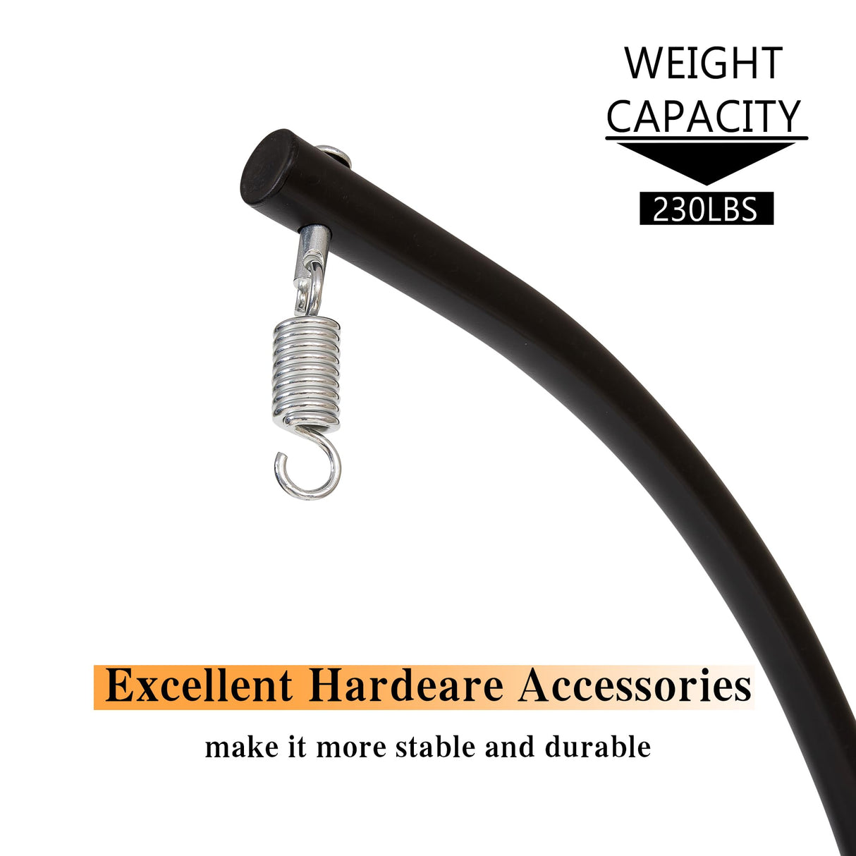 Round Base Heavy Duty Hanging Stand - Powder Coated Hammock Stand for Hammock Chair, Indoor and Outdoor (Black) YOXIFOC