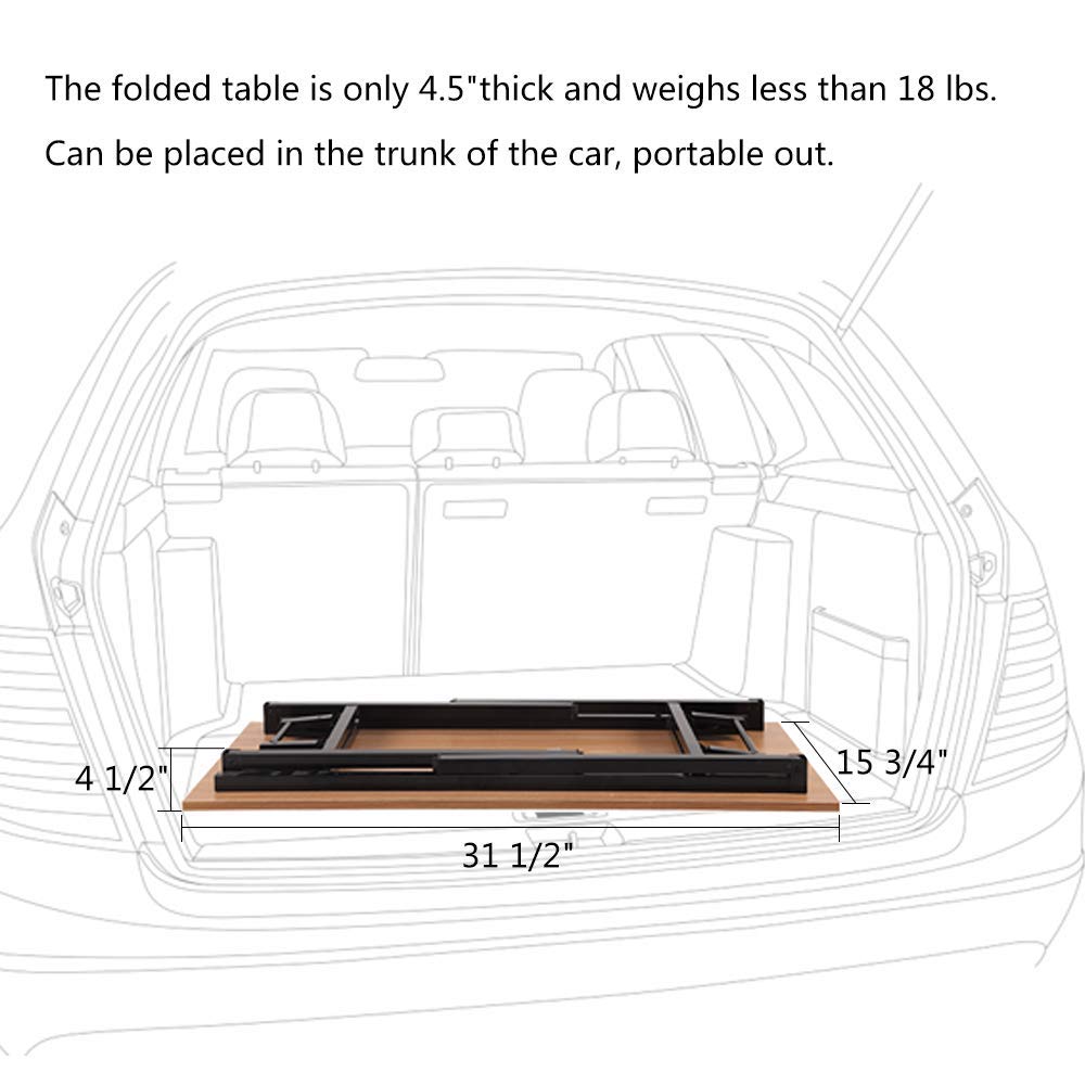 Need Small Computer Desk 31.5 inches Folding Table No Assembly Sturdy Small Writing Desk Folding Desk for Small Spaces, Teak Color Desktop and Black Steel Frame Need