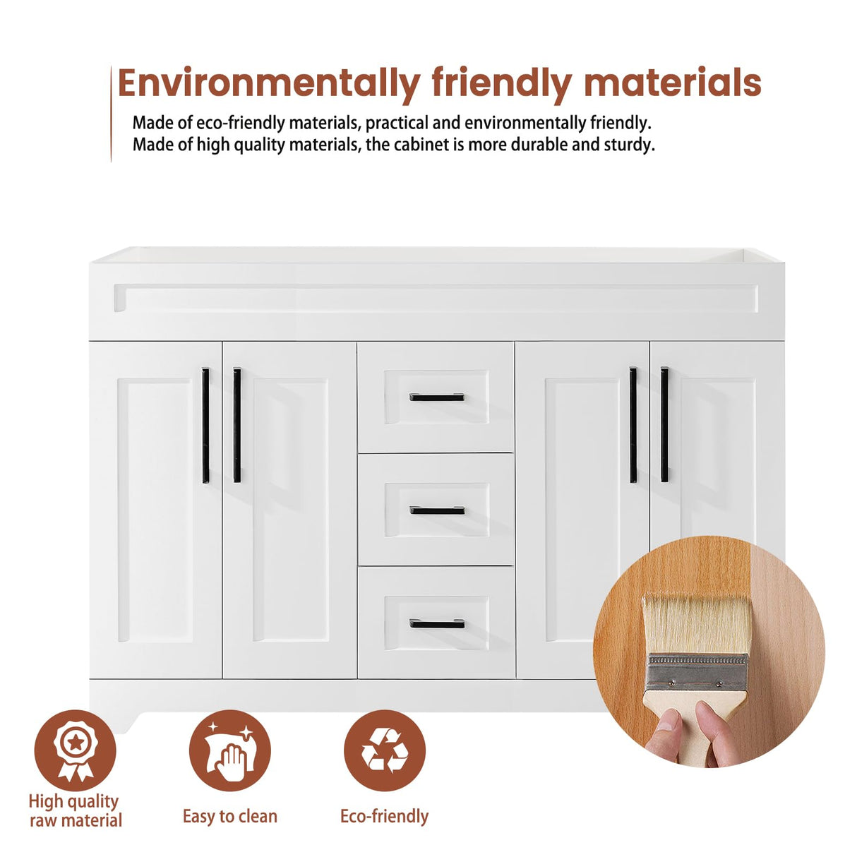 TONYRENA 60" Bathroom Vanity with Sink Combo,Bathroom Storage Cabinet with Undermount Double Sink,4 Soft Closing Doors & 3 Full Extension Drawers,White Finish TONYRENA