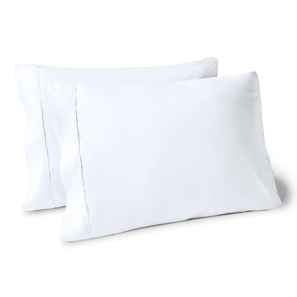 Bare Home Microfiber Pillow Cases - Standard/Queen Size - Cooling Pillowcases - Double Brushed - 2 Pack - Easy Care (Pillowcase Set of 2, White) Bare Home