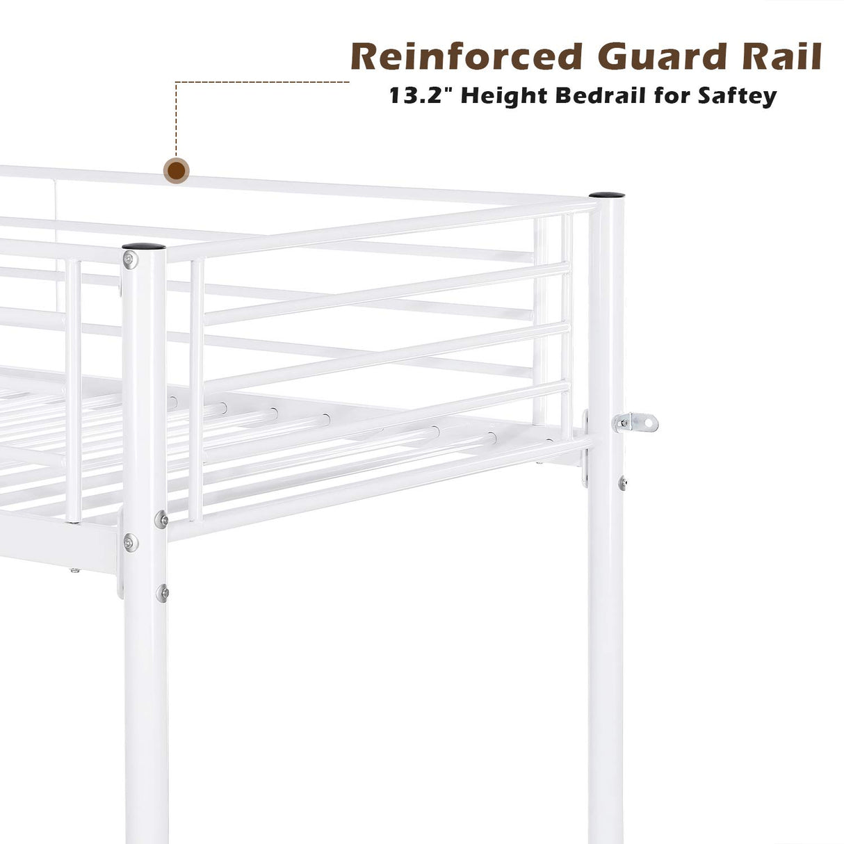 Bonnlo Bunk Bed Twin Over Twin, Metal Bunk Beds White for Girls/Boys/Adults, Anti-Slip Flat Step, No Box Spring Needed Bonnlo