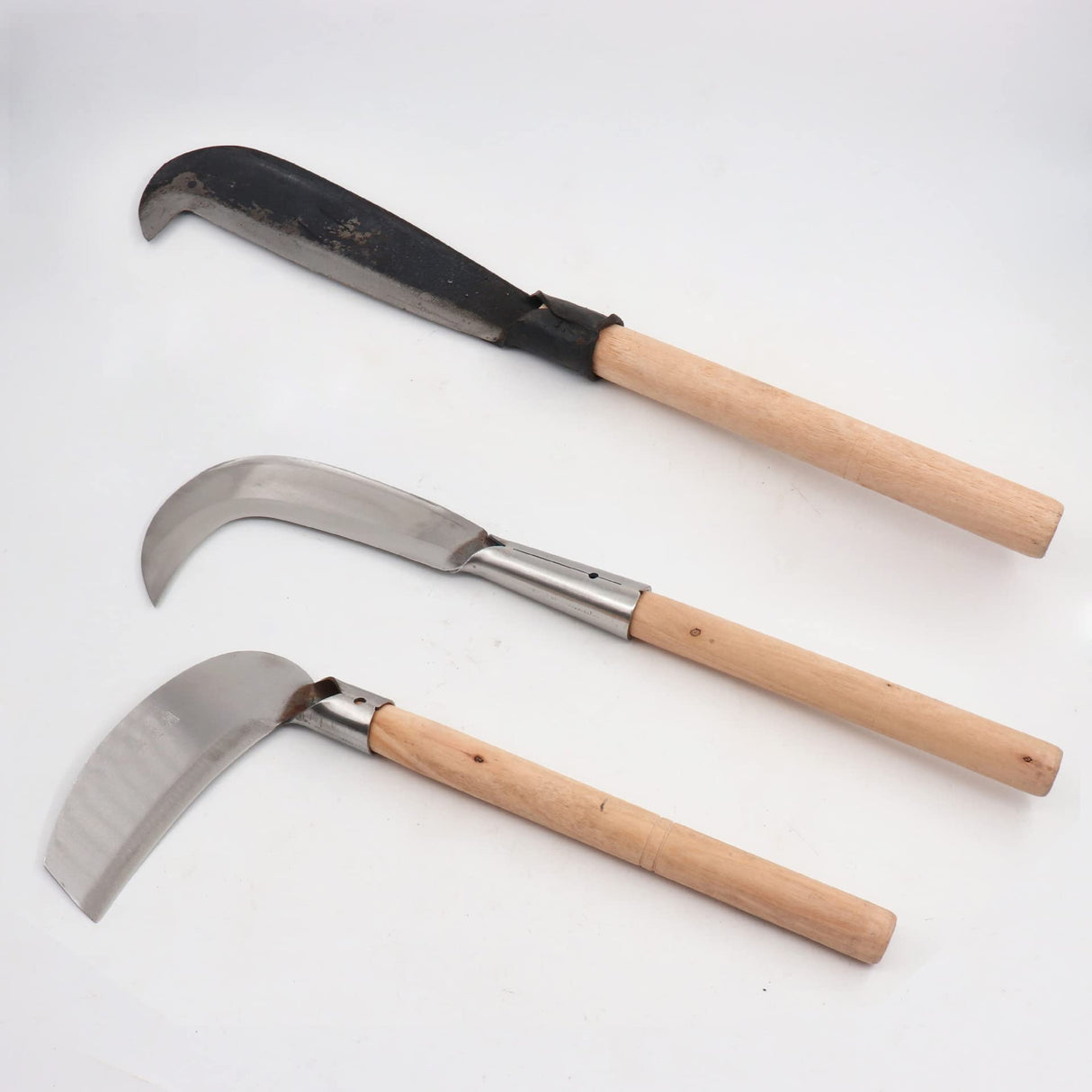 TorSor 3 Pack 12'' Sledge Hammer Wooden Handle Replacement for Axe Grip Steel Grass Sickle Hard Wood Shovel Hoes Outdoor Hatchet Camp 2 to 4 lb. Hammers Gardening Mowing Tool Repair TorSor