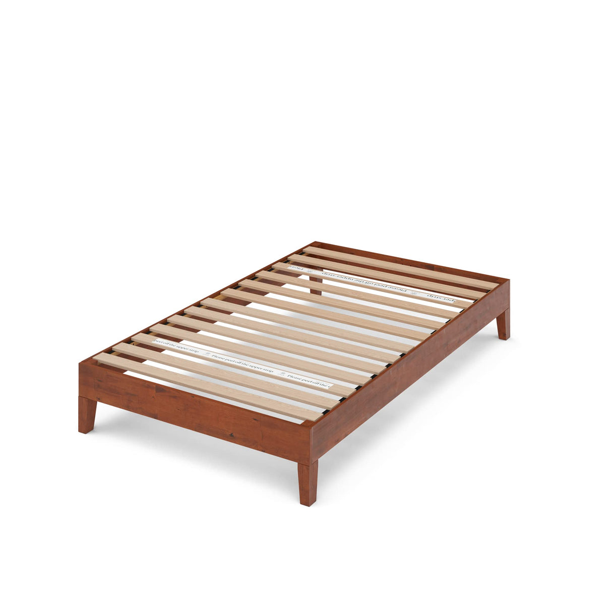 ZINUS Wen Deluxe Wood Platform Bed Frame, Solid Wood Foundation, Wood Slat Support, No Box Spring Needed, Easy Assembly, Twin Zinus