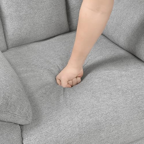 Lexicon Manual Double Recliner Loveseat for Living Room, Chenille Fabric Upholstered Reclining Sofa, Home Theater Seating, Easy Assembly, Recliner Love Seat Couch, Gray Lexicon