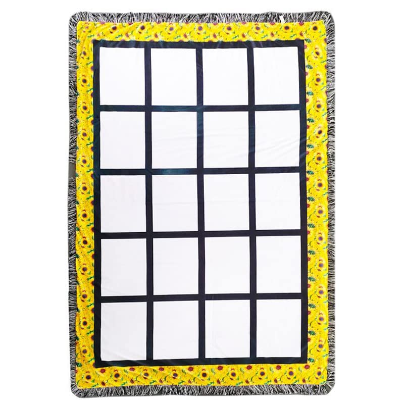 AQWJ Sublimation Blanks Throw Blanket for Heat Press, Sunflower Sublimation Blanket, 100% Polyester, Custom Personalised Sublimation Photo with 20 Panel,40"X60" AQWJ